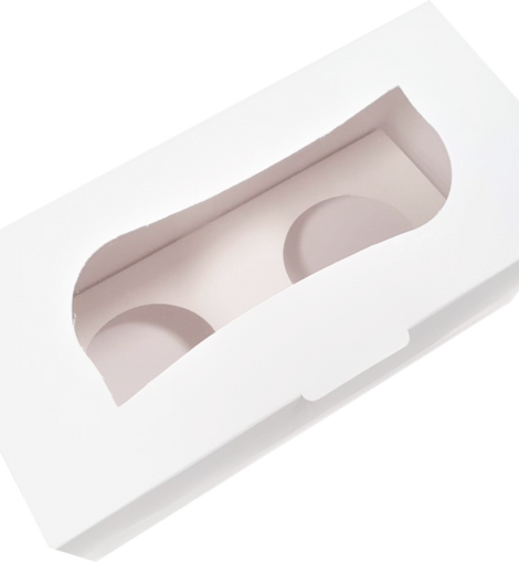 Cupcake Schachtel Weiss, 2 Stück mit Display - 20x10x10 cm + weiße Innenstütze r
