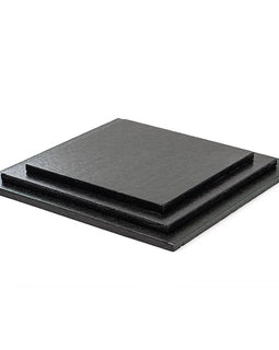 Black cake plate, 30.5 x 30.5 cm square, 12 mm thick