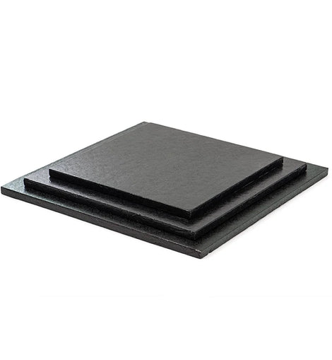 Black cake plate, 30.5 x 30.5 cm square, 12 mm thick