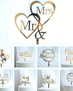 Torten Topper Acryl Mr&Mrs Hochzeit