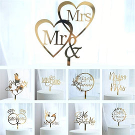 Torten Topper Acryl Mr&Mrs Hochzeit
