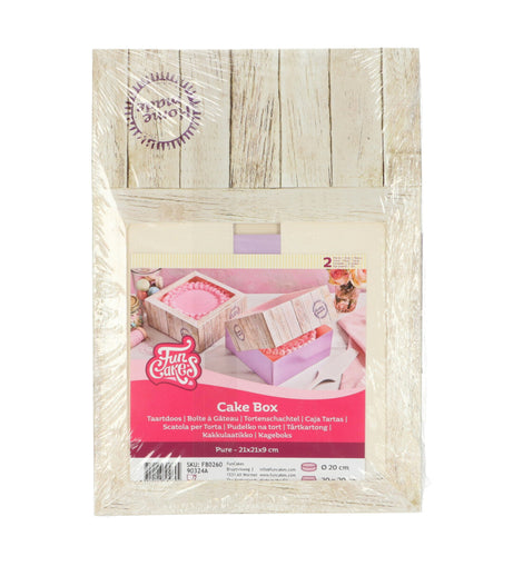 Boîte à gâteaux FunCakes - Pure - 21 x 21 x 9 cm (lot de 2)