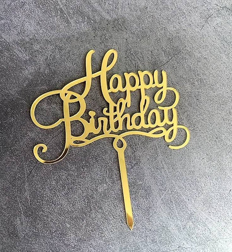 Acrylic Cake Topper, 1 Piece, Happy Birthday