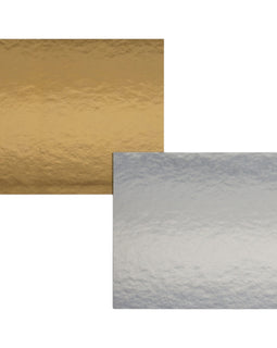 5 st Tortenplatten zweiseitig - GOLD-SILBER spiegelnd - quadrat - 19x19 cm 2 mmt dick