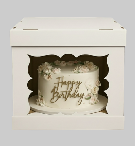 Boîte à gâteau avec grand présentoir 28x28x25 cm