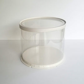 Cake box/gift box, transparent/white, Ø 30cm, 25cm high
