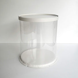 Cake box/gift box, transparent/white, Ø 30cm, 35cm high