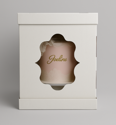 Boîte à gâteaux blanche 32x32x45 avec présentoir