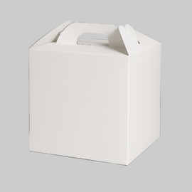 White cake box 28x28x30 with handle