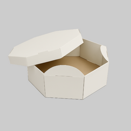 Octagonal cake boxes with lids 35x35x12 cm White