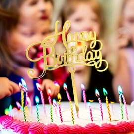 Torten Topper Acryl 1 Stück Happy Birthday