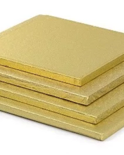 Gold cake plate, 30.5x30.5cm square, 12mm thick