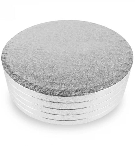 5 assiettes à gâteaux rondes argentées de 28 cm / 13 mm