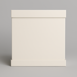 Large white cake box 50x50x50 cm body + lid (thick cardboard)