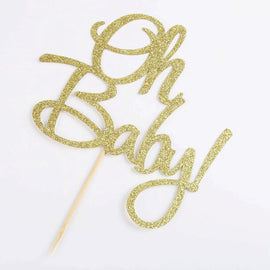 Décorations de gâteau en acrylique, lot de 6, motif « Oh Baby »