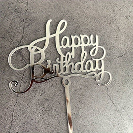 Torten Topper Acryl 1 Stück Happy Birthday