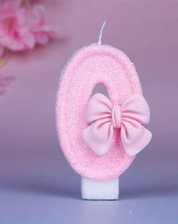 Rosa Schmetterling Nummer 0 Kerze