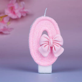 Rosa Schmetterling Nummer 0 Kerze