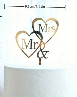 Torten Topper Acryl Mr&Mrs Hochzeit