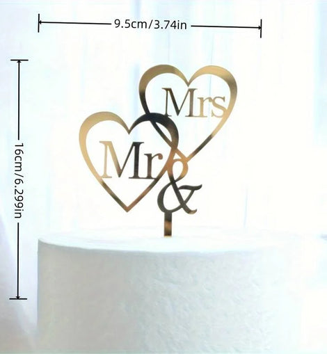 Torten Topper Acryl Mr&Mrs Hochzeit