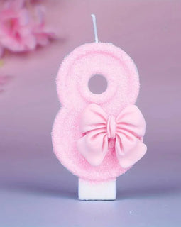Rosa Schmetterling Nummer 8 Kerze