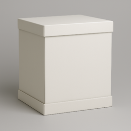 Large white cake box 50x50x50 cm body + lid (thick cardboard)