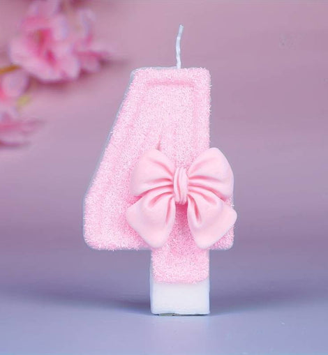 Rosa Schmetterling Nummer 4 Kerze