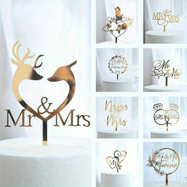 Torten Topper Acryl 9 Stück Mr&Mrs