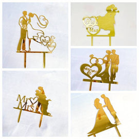 Torten Topper Acryl 5 Stück Mr&Mrs