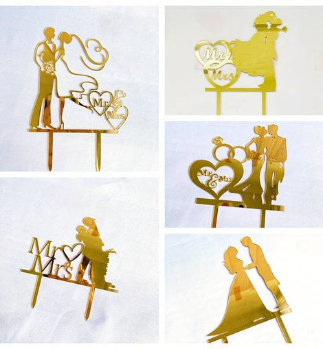 Torten Topper Acryl 5 Stück Mr&Mrs