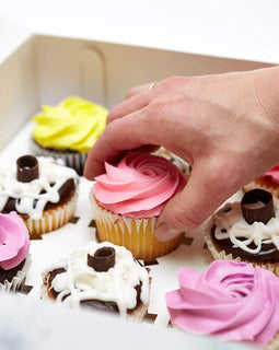 Cupcakes Schachteln 23x23x10 cm (9 Stück) + weiße Innenstütze