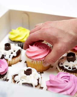 Cupcakes Schachteln 23x23x10 cm (9 Stück) + weiße Innenstütze