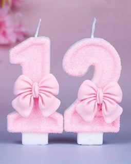 Rosa Schmetterling Nummer 0 Kerze