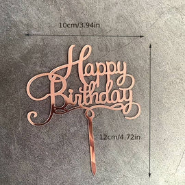 Torten Topper Acryl 1 Stück Happy Birthday