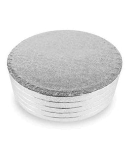 5 silver cake plates, 28cm round, 13mm thick