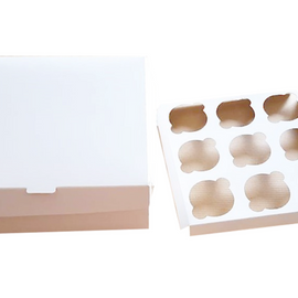 Cupcakes Schachteln 23x23x10 cm (9 Stück) + weiße Innenstütze