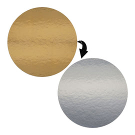 5 Tortenplatten zweiseitig 29cm/3mm GOLD-SILBER spiegelnd rund