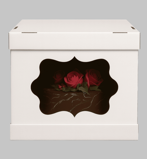Cake box with display 28x28x25 cm