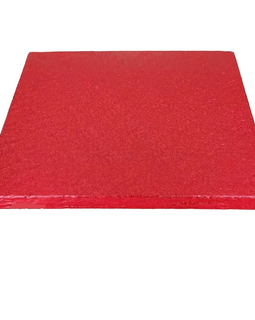 Red cake plate, 30.5x30.5cm square, 12mm thick