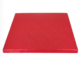 Plat à gâteau rouge, carré de 30,5 x 30,5 cm, épaisseur de 12 mm