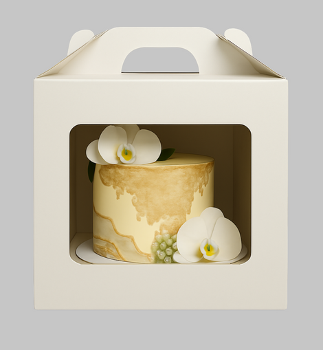 Tortenschachtel weiß 33x33x35 cm mit Griff und Display (копия)