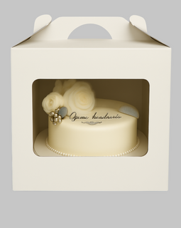 Tortenschachtel weiß 28x28x30 mit Griff und Display (копия) (копия)