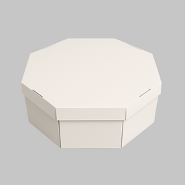 Octagonal cake boxes with lids 35x35x12 cm White