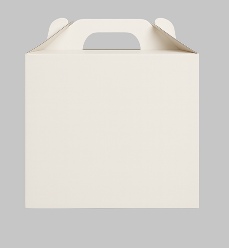 Boîte à gâteau blanche 33x33x35 cm avec poignée